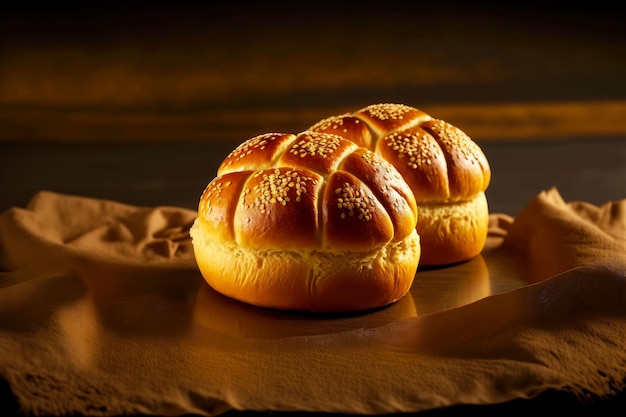 Petits pains de blé cuits au four brioche sucrée croustillante