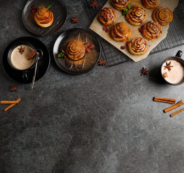 petits pains à la cannelle et au chocolat