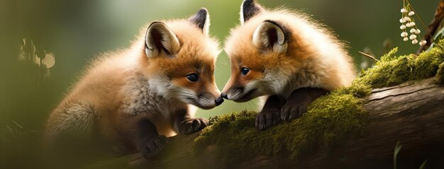 Les petits renards rouges explorent leur environnement naturel leur curiosité innocente brille à travers