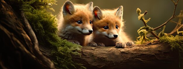 Les petits renards rouges explorent leur environnement naturel leur curiosité innocente brille à travers