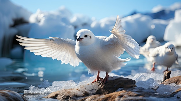 Pétrels des neiges en Antarctique