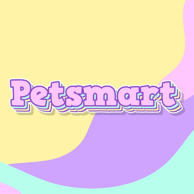 Petsmart typographie conception 3D texte mignon mot cool photo de fond jpg