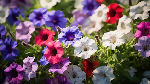 Pétunias multiflores en pleine floraison