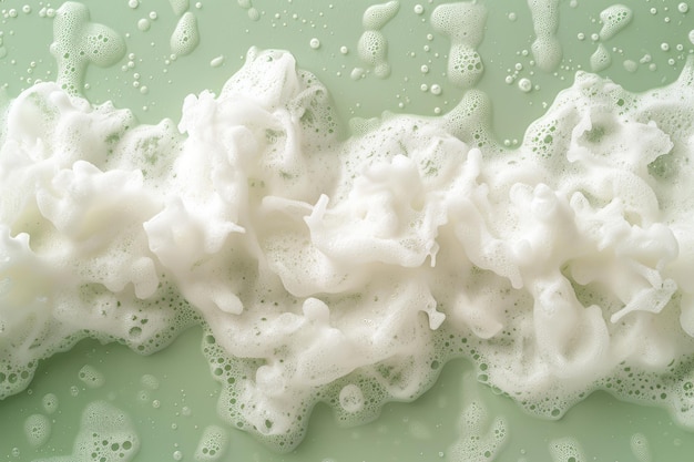 Peu blanche et moelleuse sur fond vert vue de haut