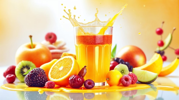Un peu de jus frais avec divers fruits.