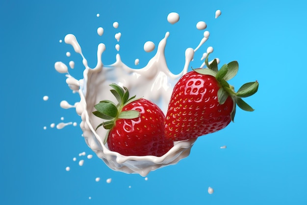 Un peu de lait avec deux fraises dedans