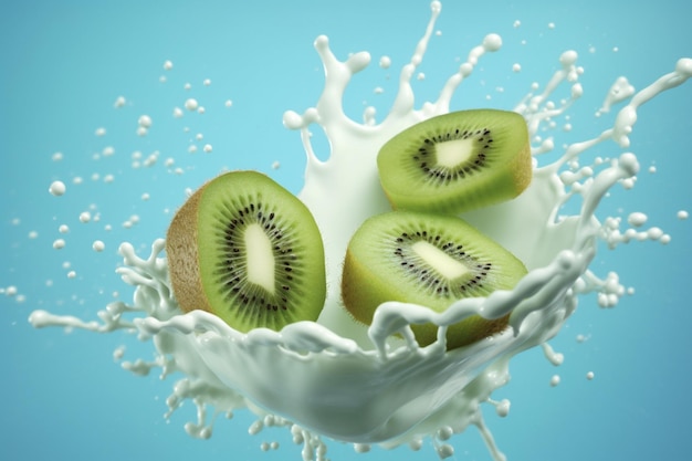 Un peu de lait avec des kiwis dedans