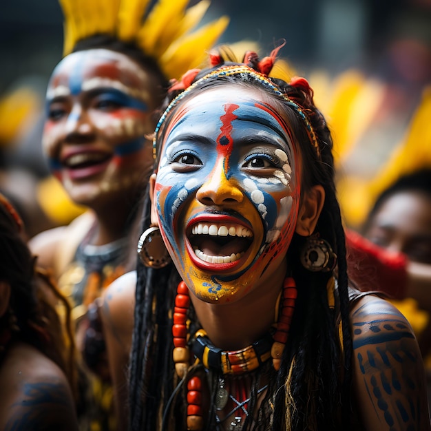 Le peuple colombien célèbre sa culture vibrante et sa fierté nationale avec des drapeaux traditionnels