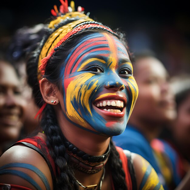 Le peuple colombien célèbre sa culture vibrante et sa fierté nationale avec des drapeaux traditionnels