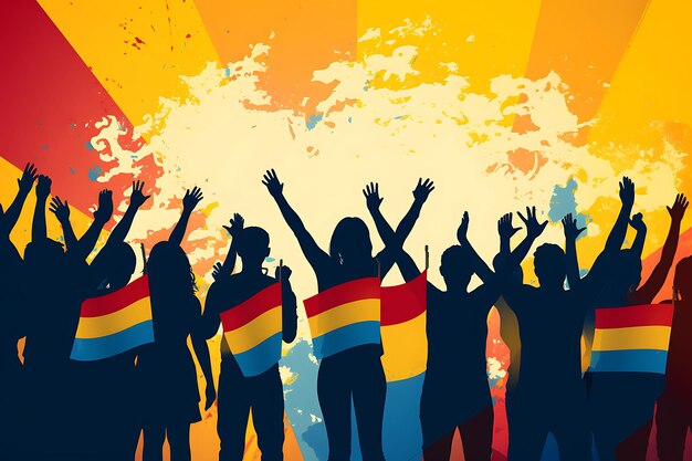 Le peuple colombien célèbre sa culture vibrante et sa fierté nationale avec des drapeaux traditionnels