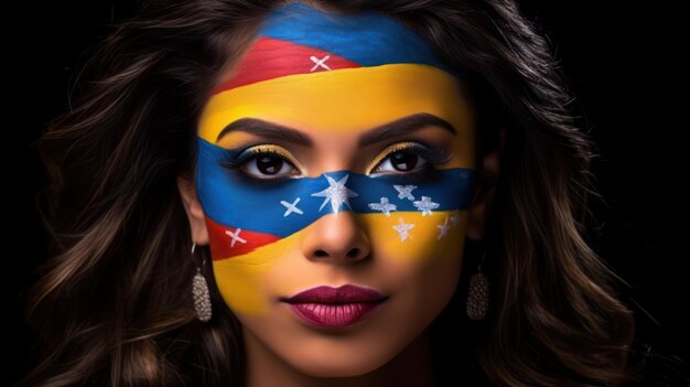 Photo le peuple colombien avec son drapeau