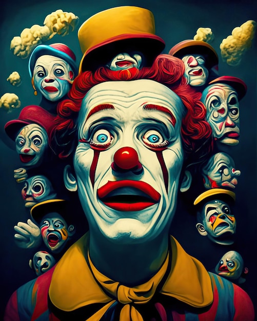 Photo peur clown expressions macabres halloween