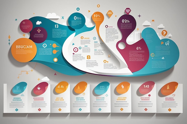 Peut être utilisé pour le rapport d'affaires de boucle graphique d'information ou le modèle de plan d'éducation de la brochure d'affaires diagramme du système