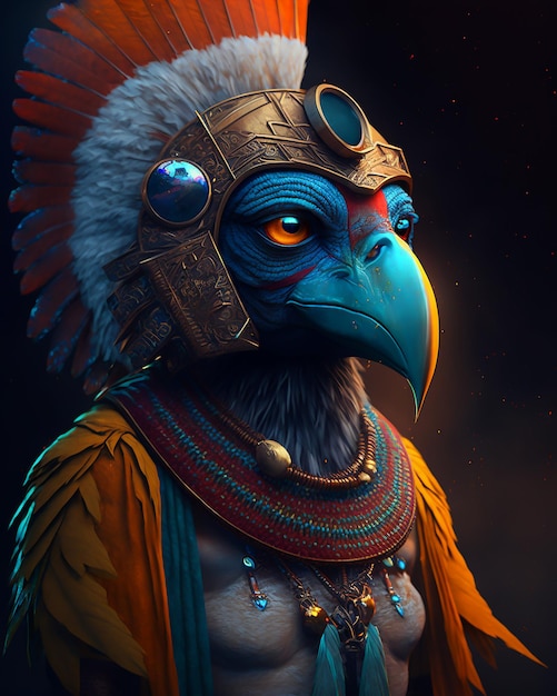 Pharaon égyptien Horus dieu guerrier en costumes et accessoires royaux