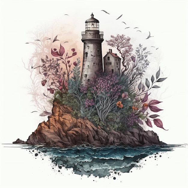 Phare aquarelle