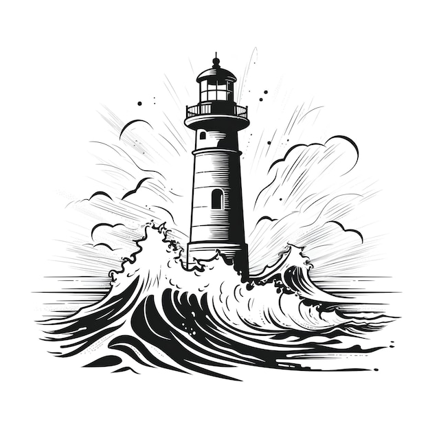 Un phare au milieu des vagues
