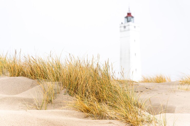 Photo le phare de blavand au danemark