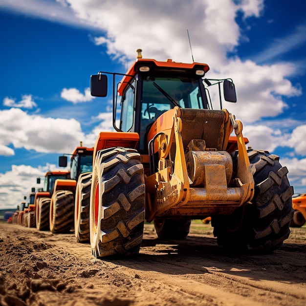 Photo phare de bulldozer avec une puissante perspective orange