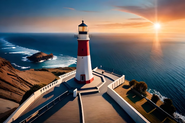 Photo un phare sur la côte de la nouvelle-zélande