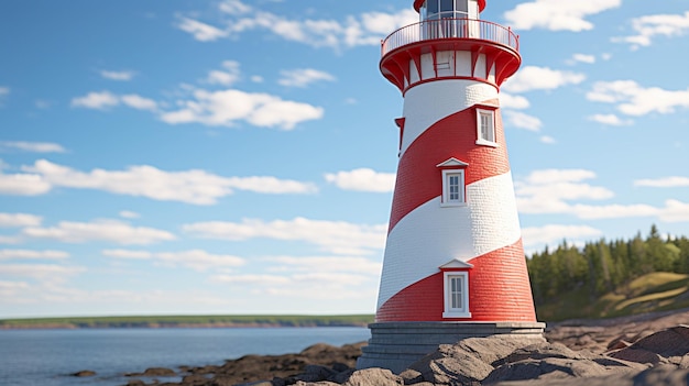 le phare de la falaise rocheuse haute définition hd image photographique créative