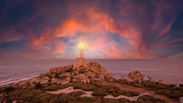 Photo phare de faro cabo mayor dans la ville de santander, région de cantabrie en espagne