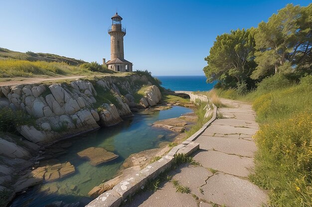 Photo le phare de la hevre et ses remparts abandonnés