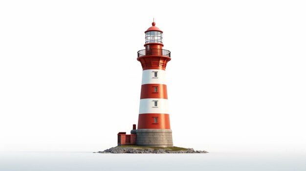 Phare isolé sur fond blanc