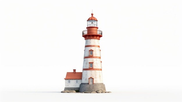 Phare isolé sur fond blanc