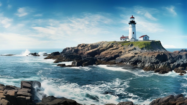 le phare de portland head image créative photographique en haute définition