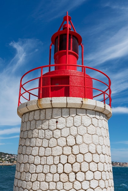 Phare rouge de Sanary, France