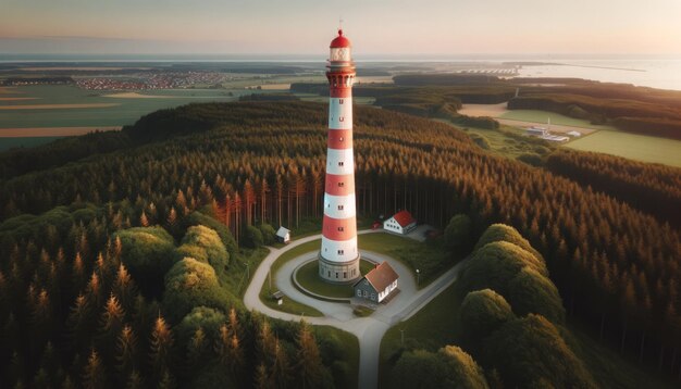 Photo le phare sous le ciel d'été