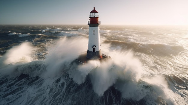 Phare de tempête HD 8K fond d'écran Image photographique