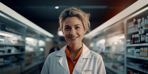 Une pharmacienne avec de vrais doigts humains