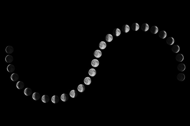 Photo phases du cycle lunaire de la lune