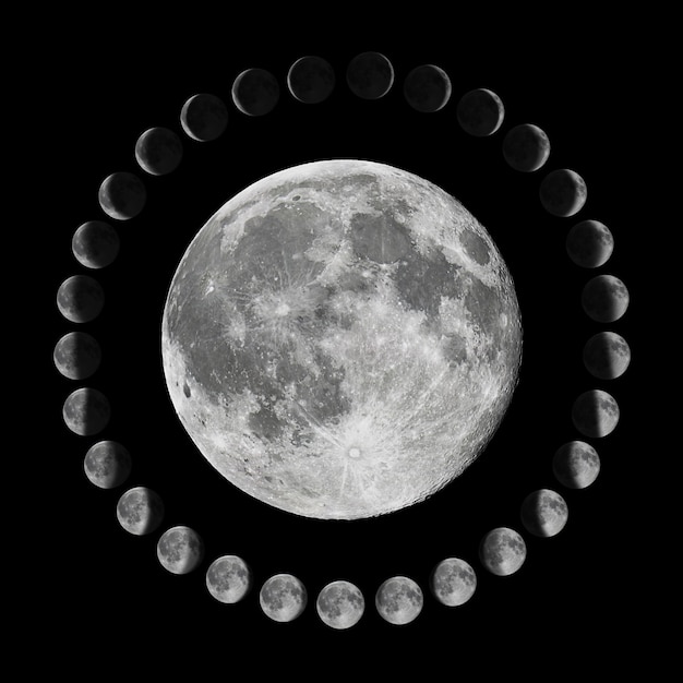 Phases de la Lune. Cycle lunaire. Cycle lunaire. ÃƒÂ‚Ã‚Â‚ÃƒÂƒ