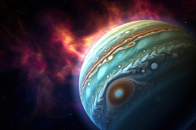 Phénomène d'aurore colorée sur Jupiter causé par d'intenses interactions de champ magnétique