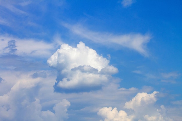 Phénomène d'image des nuages blancs de nature dans le ciel bleu