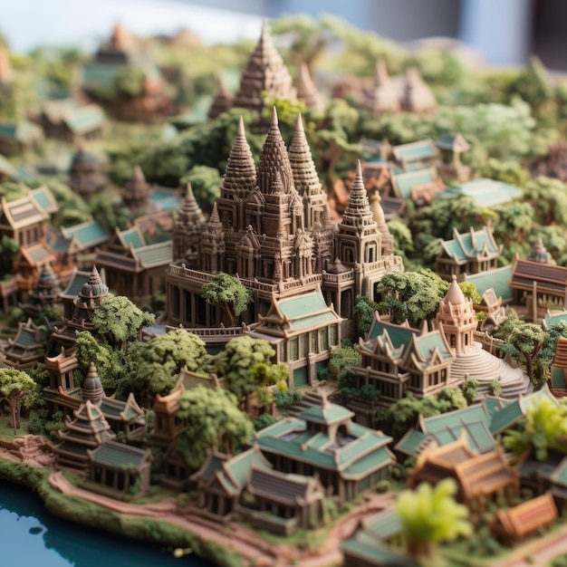 Photo phnom penh cambodge avec un vaisseau 3d et un arrière-plan isolé