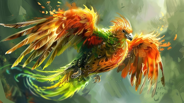 Phoenix sous forme d'oiseau kiwi papier peint UHD