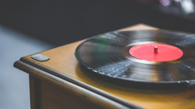 Phonographe de disque vinyle noir