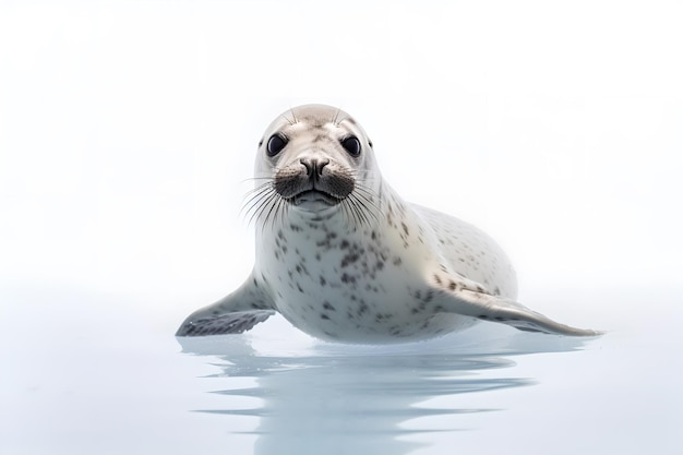 Un phoque nage dans l'eau.