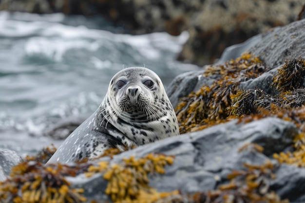 Phoques robustes et adaptables dans les eaux polaires et tempérées Phoques résilientes navigant dans les régions polaires glacées et les eaux tempérées