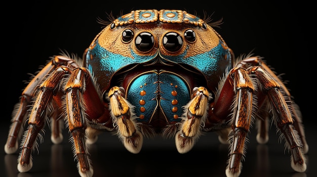 Une photo 3D d'une araignée