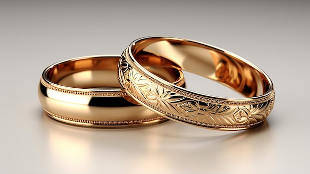 Photo 3D de la conception d'un bracelet doré