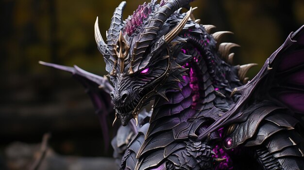 Photo une photo 3d du dragon violet