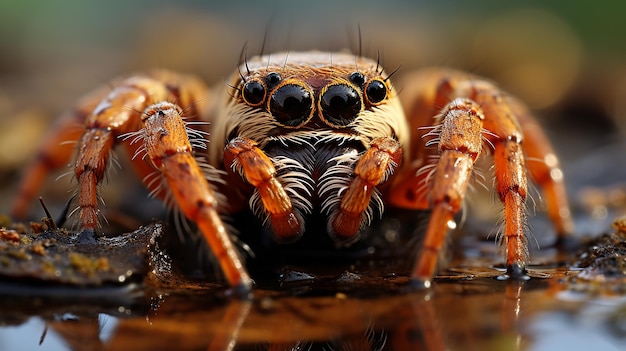 Une photo 3D du papier peint d'araignée