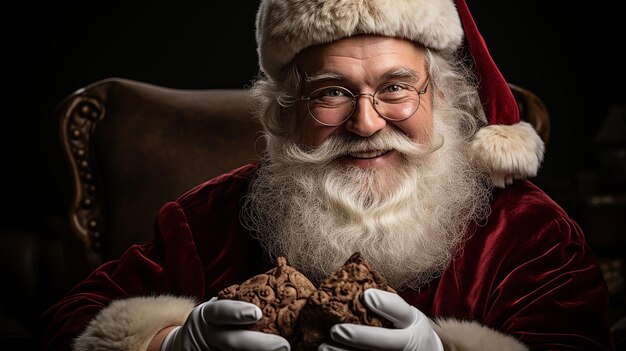 Une photo 3D du papier peint du Père Noël