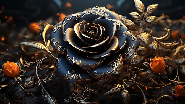 Une photo 3D de fleurs