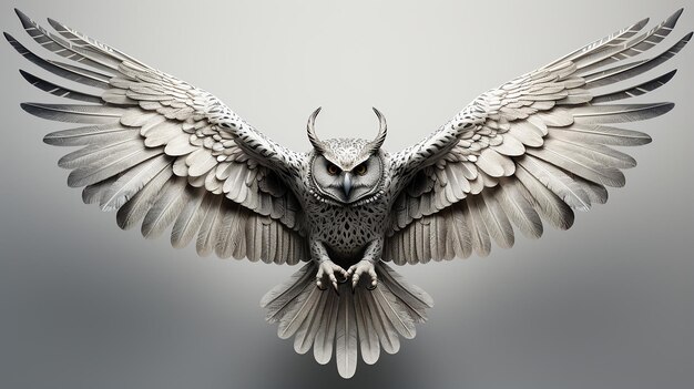 Une photo 3D d'un hibou