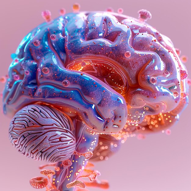 Une photo 3D de l'image du cerveau